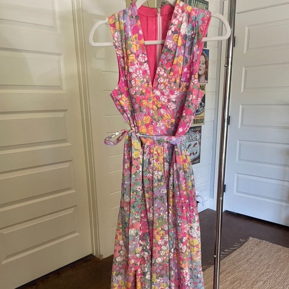 Kate Spade Floral Dots Burnout Sleeveless Dress 6